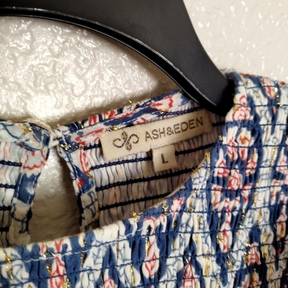 Tuckernuck Ash & Eden Red Olga Mini Lace Dress Cotton Tiered sz L - Picture 6 of 9